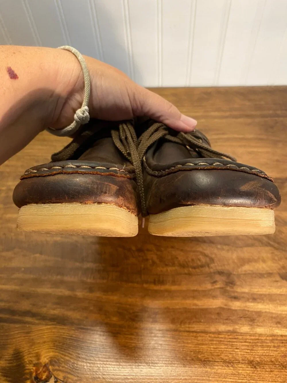 Clarks Brown Leather Wallabee Style Lace Up Shoes - Women's Size 8M
